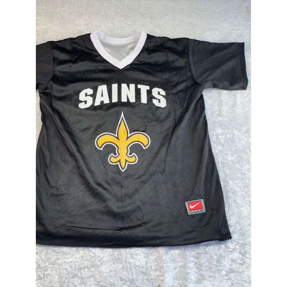 Nike Jersey Women Medium Black White Reversible NFL Flag Football Saints Mesh